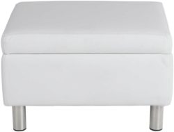 ColourMatch - Moda - Leather Effect Footstool - Super White